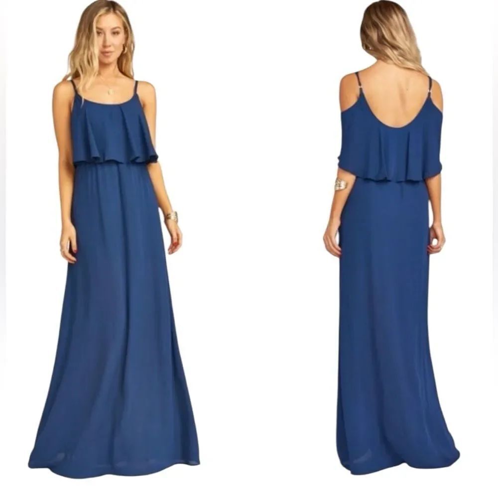 Show Me Your MuMu Caitlin Blue Maxi Dress XXSmall
